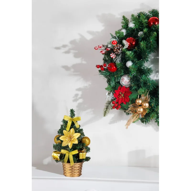 Vianočná dekorácia stromček s bubnom, 21 cm