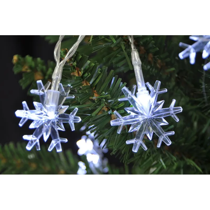 Vianočné osvetlenie reťaz SnowFlake, 10 LED, studená biela, 90 cm