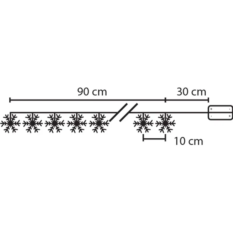 Vianočné osvetlenie reťaz SnowFlake, 10 LED, studená biela, 90 cm