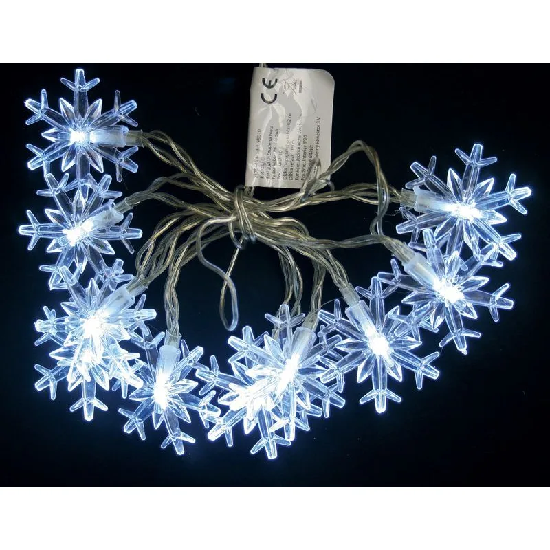 Vianočné osvetlenie reťaz SnowFlake, 10 LED, studená biela, 90 cm