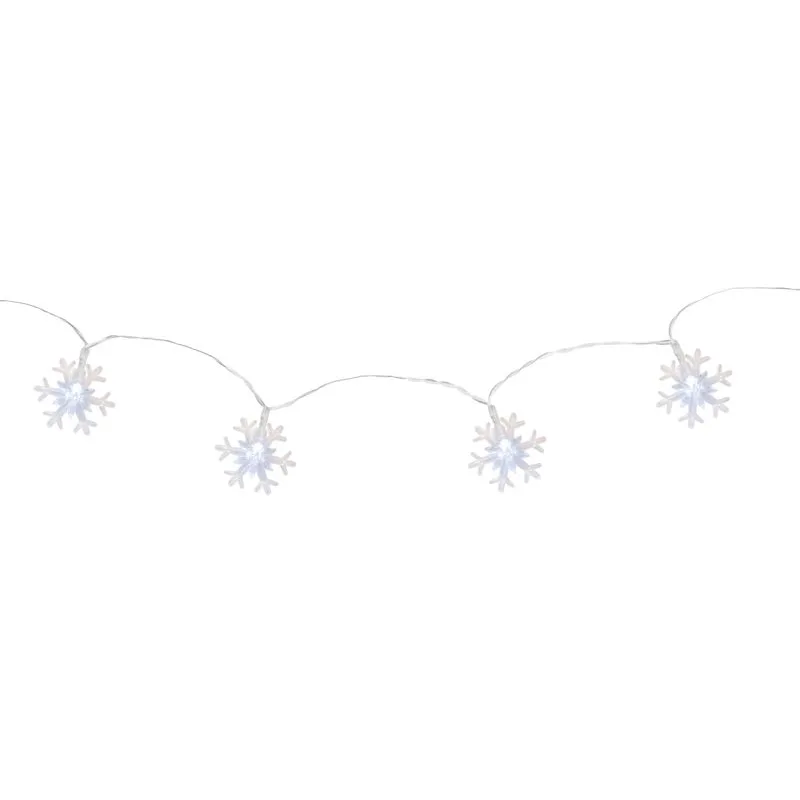 Vianočné osvetlenie reťaz SnowFlake, 10 LED, studená biela, 90 cm