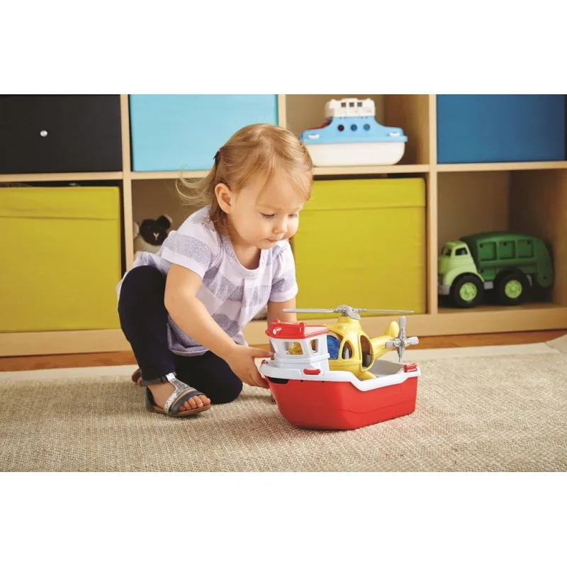 Green Toys Záchranná loď s helikoptérou