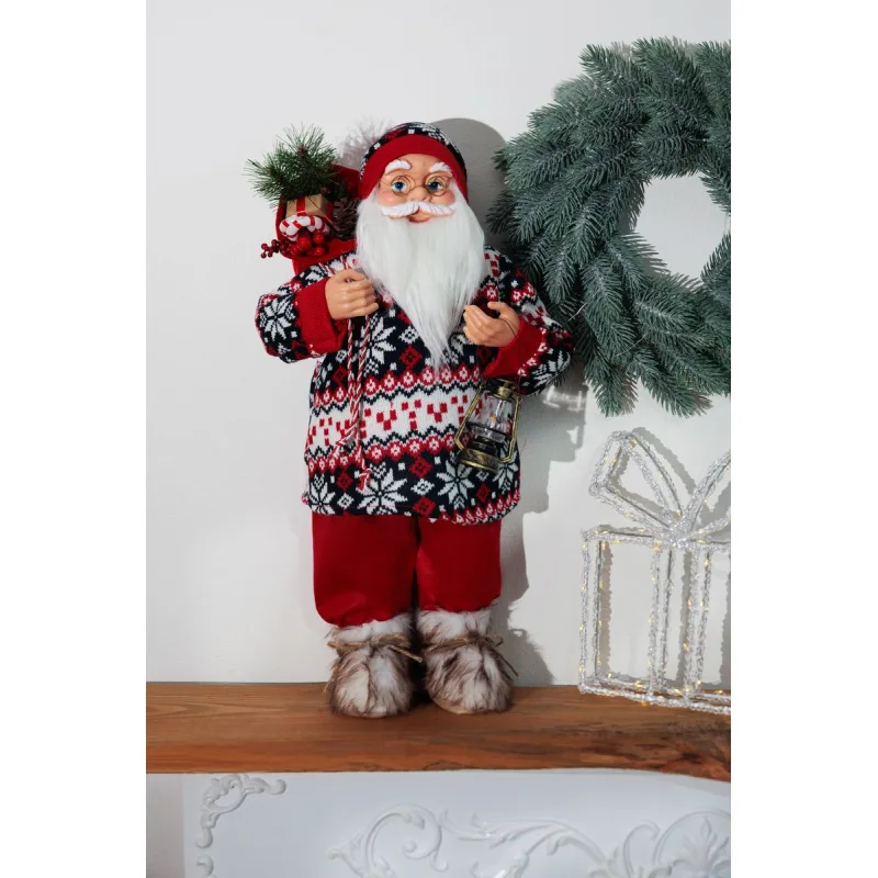Vianočná dekorácia Santa, so svetrom, 60 cm