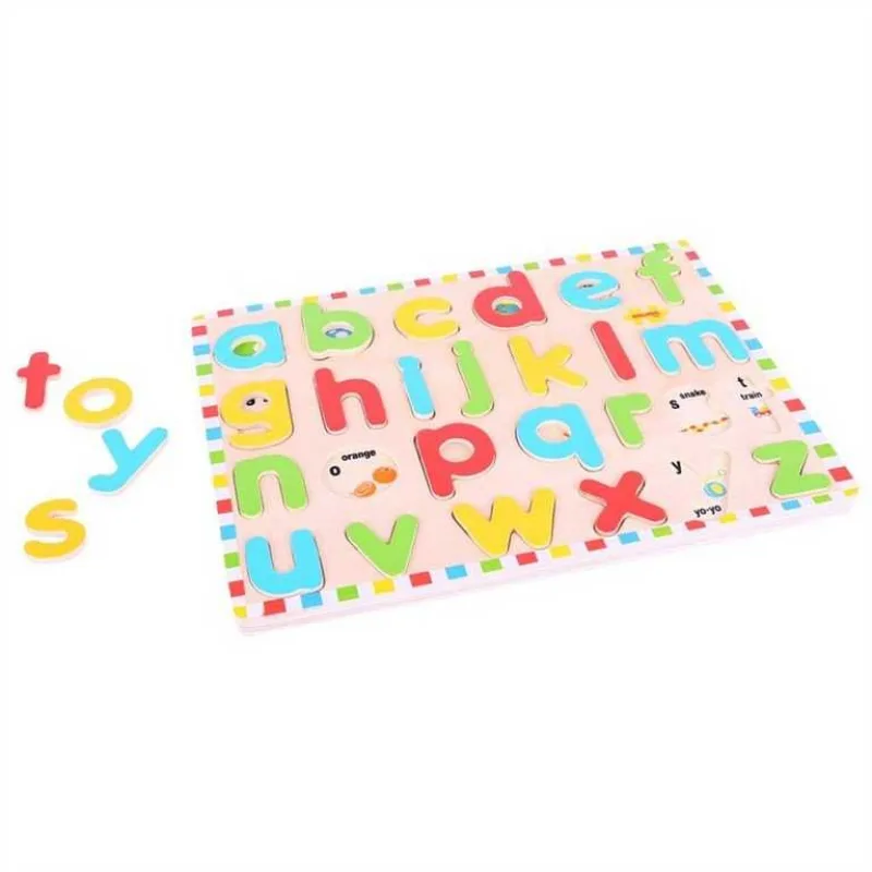 Bigjigs Toys Vkladacie Puzzle Anglická malá abeceda s obrázkami