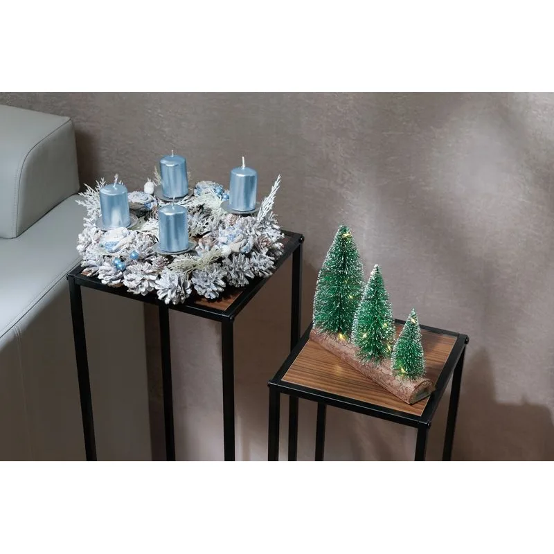 Veniec adventný, modro-biely, 30 cm