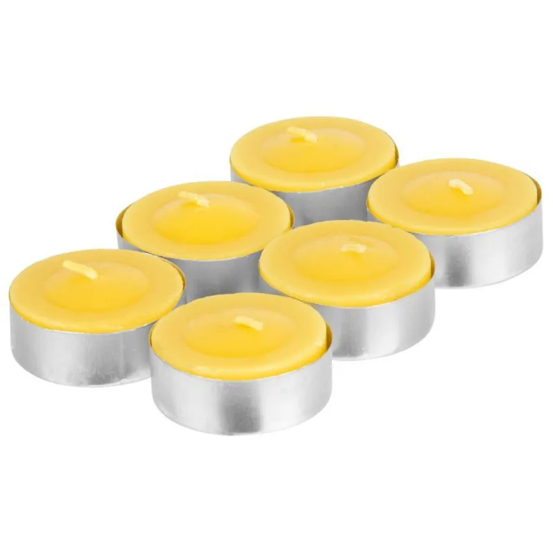 Sviečka proti komárom Citronella C-151, čajová, žltá, balenie 6 ks