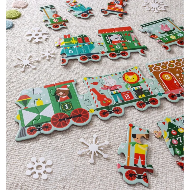 Podlahové puzzle Vianočný vláčik