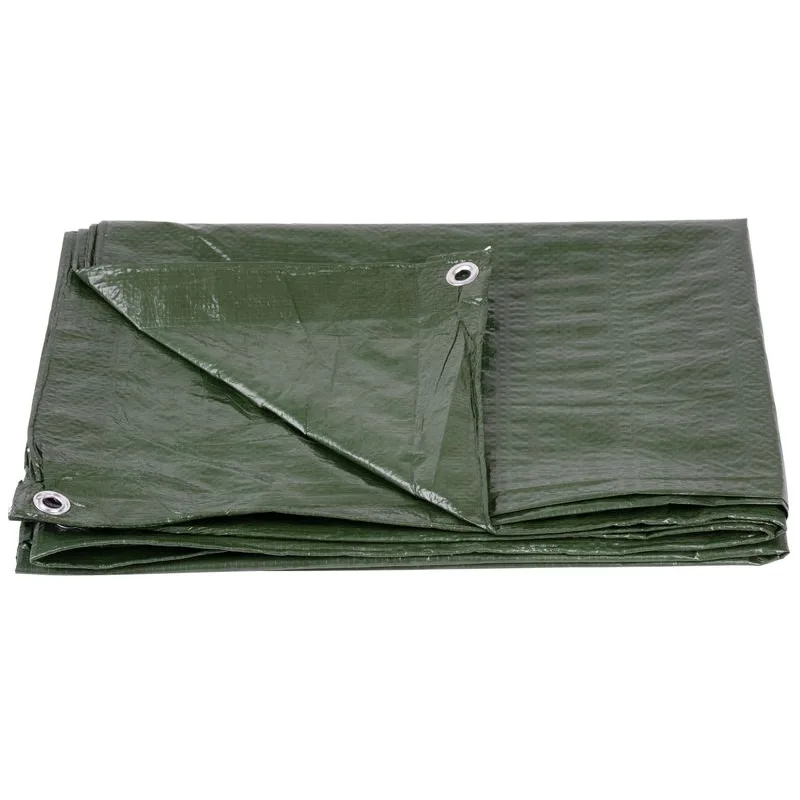 Nepremokavá krycia plachta Tarpaulin Light 5x6 m, 65 g/m², zelená, s okami