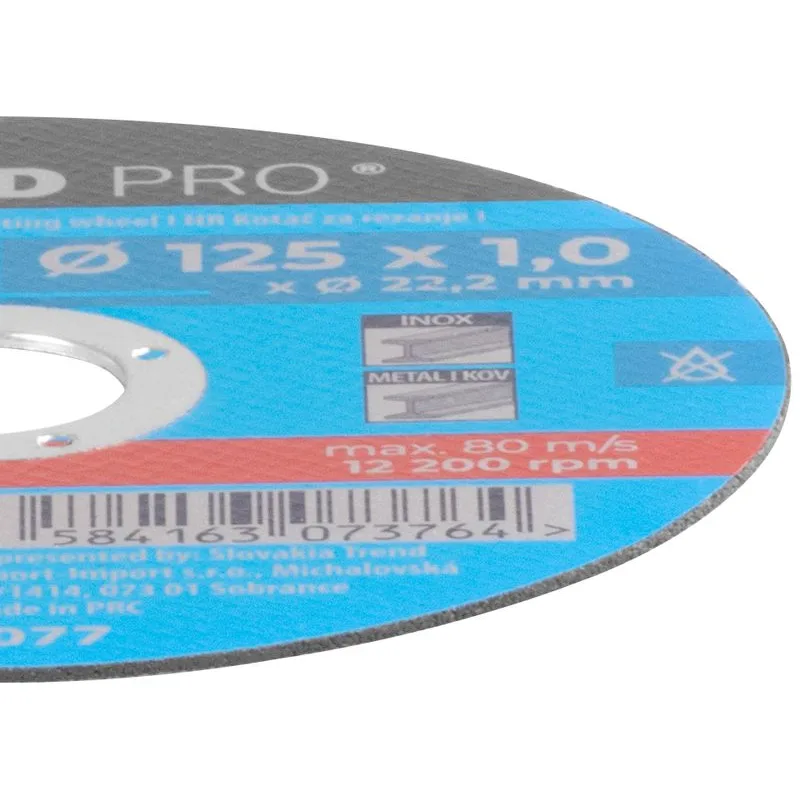 Rezný kotúč na kov Strend Pro 125x1,0x22,2 mm, dóza, 10 ks
