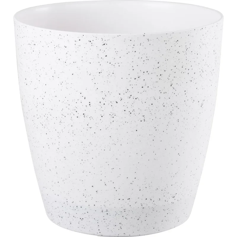 Biely kvetináč Strend Pro Stone, 35x35 cm, efekt kameňa