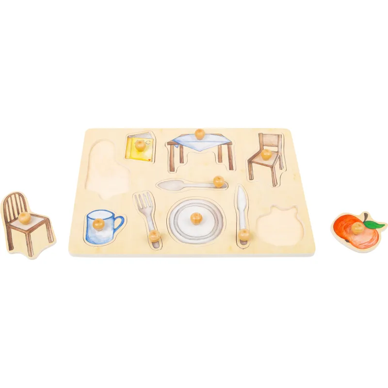Drevené vkladacie puzzle Každodenné predmety
