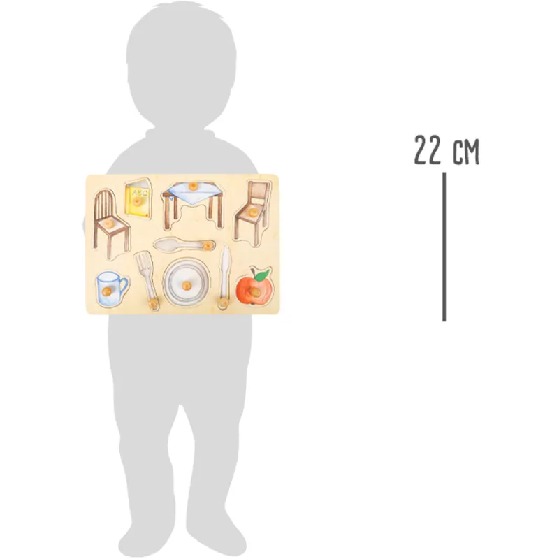 Drevené vkladacie puzzle Každodenné predmety