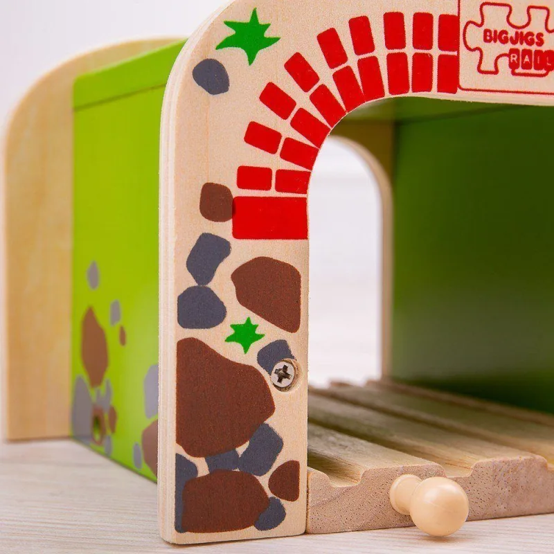 Bigjigs Rail Drevené vláčiky - Dvojitý železničný tunel