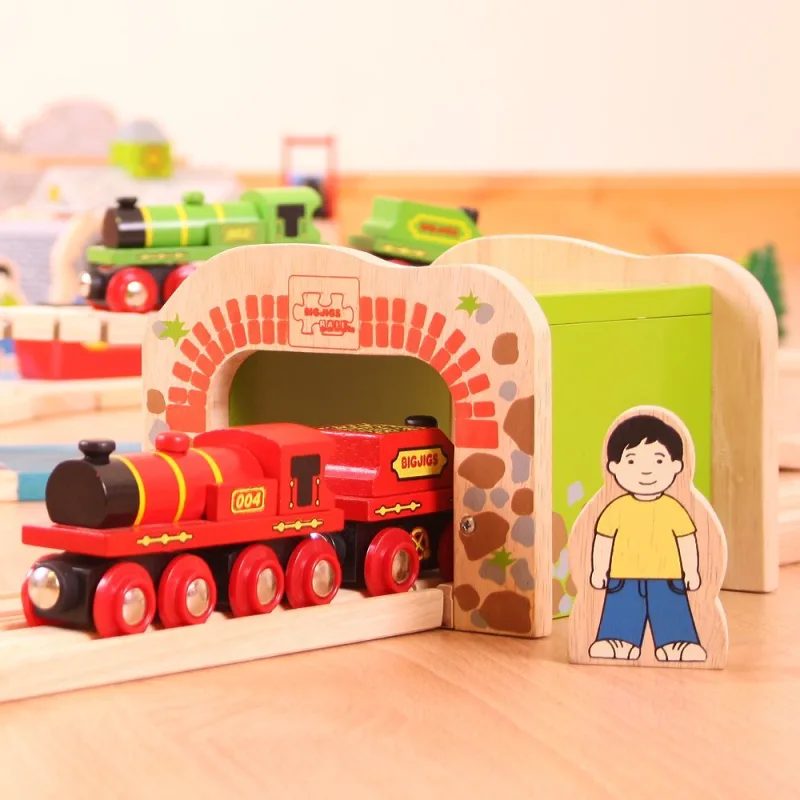 Bigjigs Rail Drevené vláčiky - Dvojitý železničný tunel
