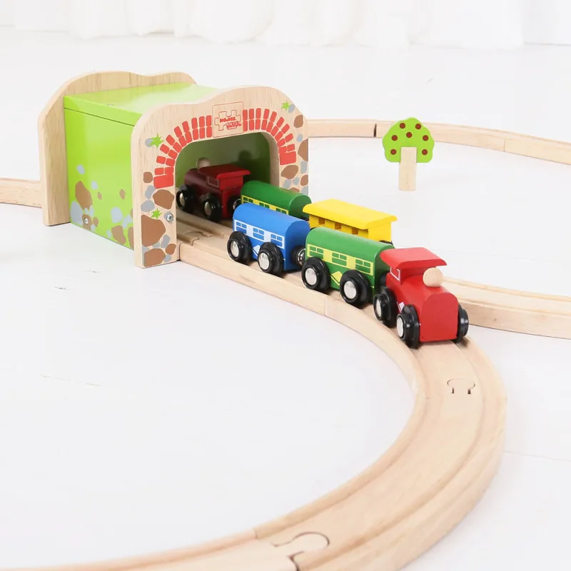 Bigjigs Rail Drevené vláčiky - Dvojitý železničný tunel