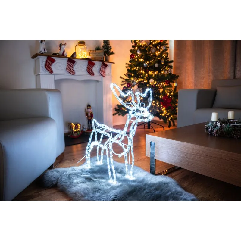 Vianočná dekorácia Sob, 144 LED studená biela, 230V, 50 Hz, exteriér, 59x27,5x64 cm