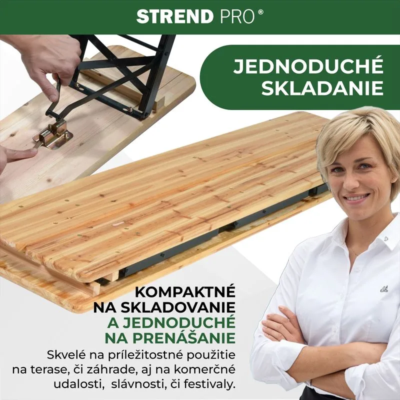 Pivný set DORTMUND Standard3, stôl 175x46x77 cm, 2x lavica 175x23x47 cm