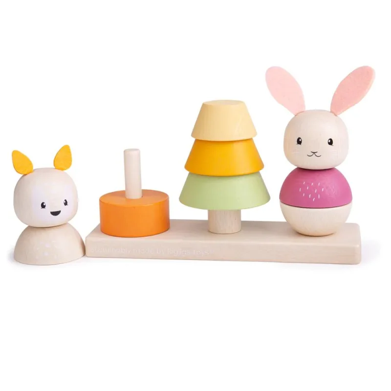 Bigjigs Toys Motorické nasadzovanie Líška a králiček