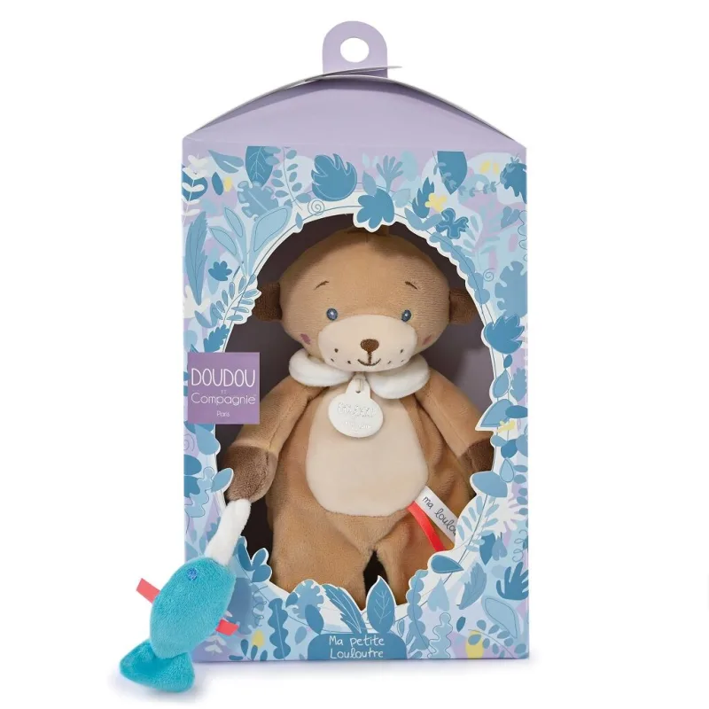 Doudou Darčeková sada - Plyšová hračka Medvedík s rybičkou 27 cm