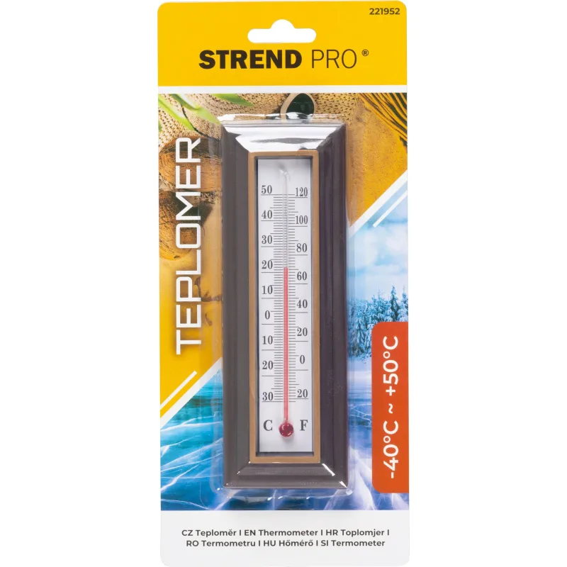 Vonkajší teplomer Strend Pro TMS-114 Retro, plastový, hnedý