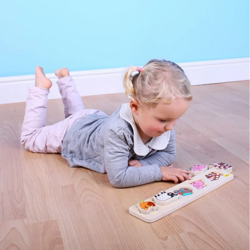 Bigjigs Toys Drevené vkladacie puzzle - Domáce zvieratá