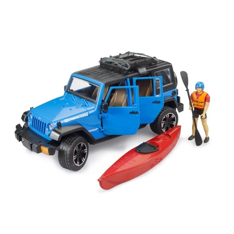 Bruder 2529 Jeep Wrangler Rubicon s kajakom a figúrkou 1:16