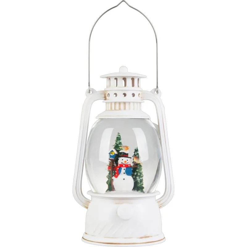 Vianočný lampáš Snehuliak, 12×10×20,5 cm, 1× LED, 3×AA