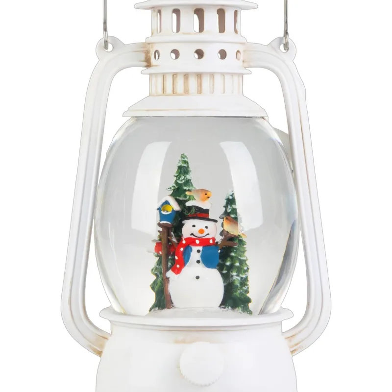 Vianočný lampáš Snehuliak, 12×10×20,5 cm, 1× LED, 3×AA