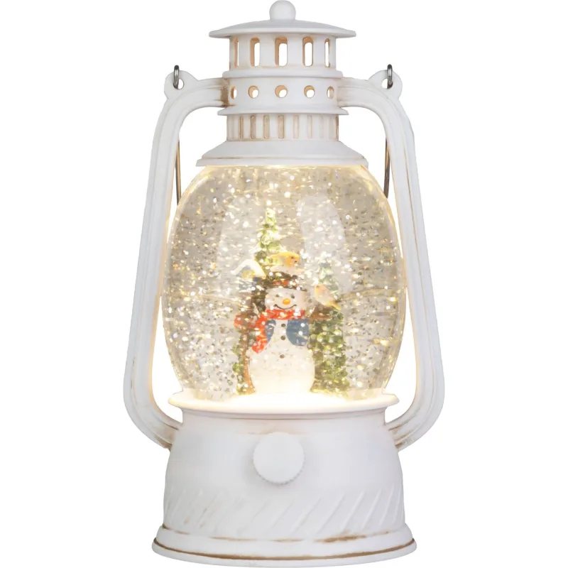 Vianočný lampáš Snehuliak, 12×10×20,5 cm, 1× LED, 3×AA