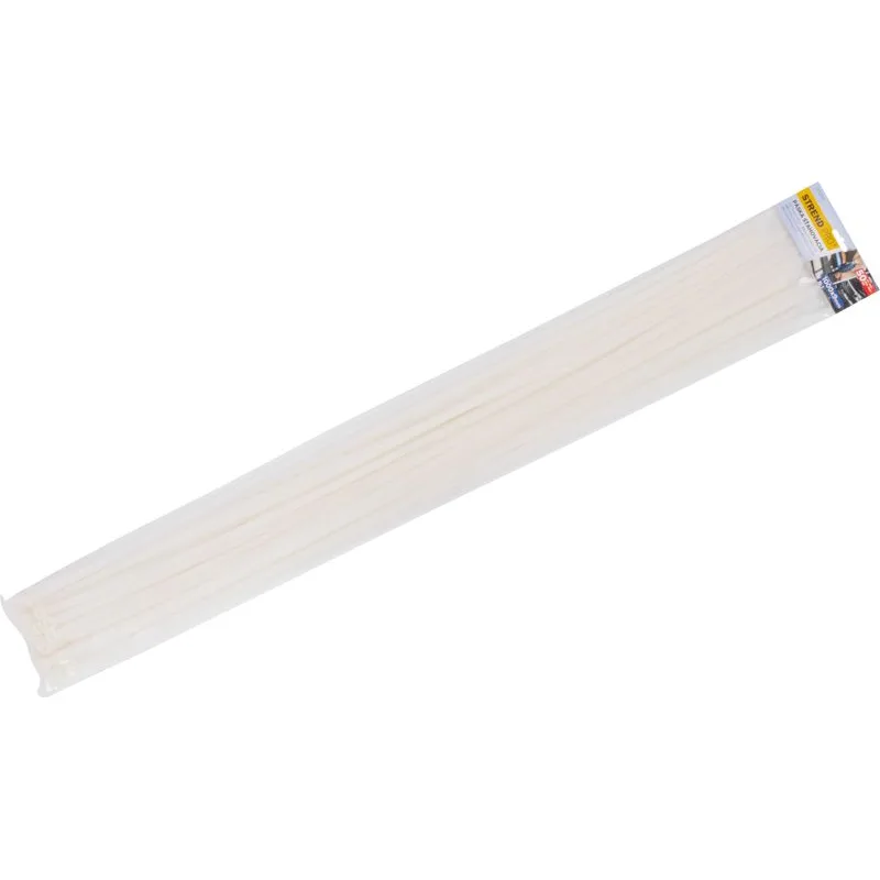 Sťahovacia páska 1000x9 mm, 50 ks, biela, nylon