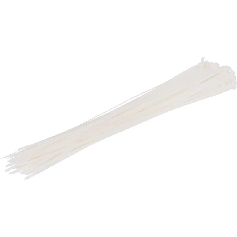 Sťahovacia páska 1000x9 mm, 50 ks, biela, nylon