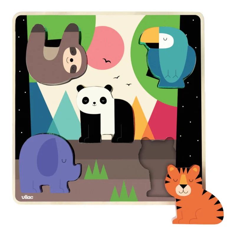 Vilac Vkladacie puzzle so zvukmi Džungľa