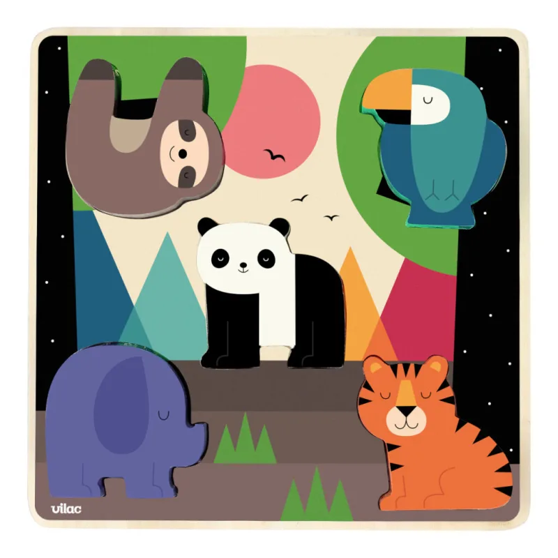 Vilac Vkladacie puzzle so zvukmi Džungľa