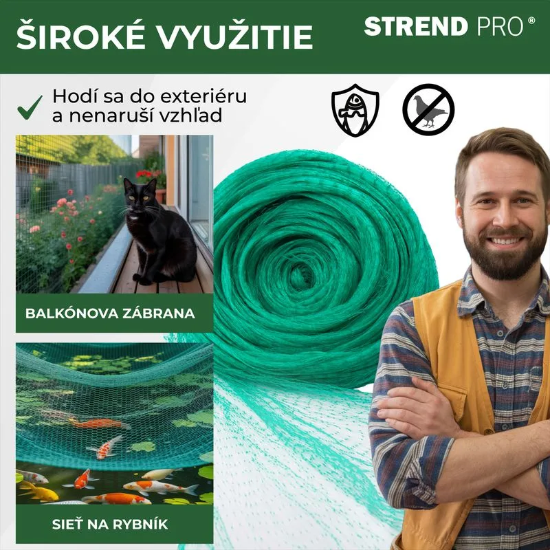 Sieť proti vtákom Strend Pro 4×20 m, oko 18 mm, PE
