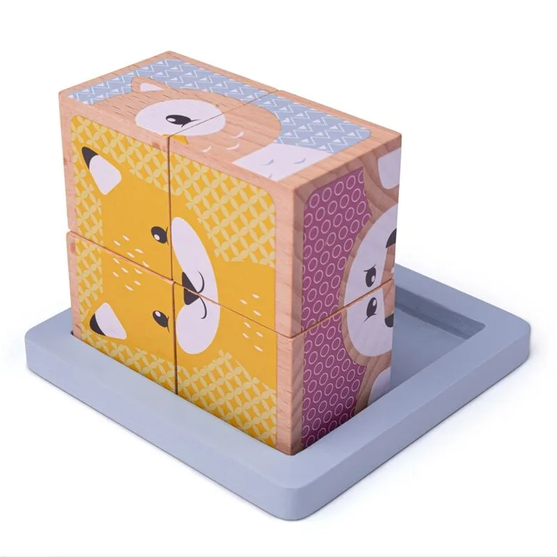 Bigjigs Toys Drevené kocky Woodland