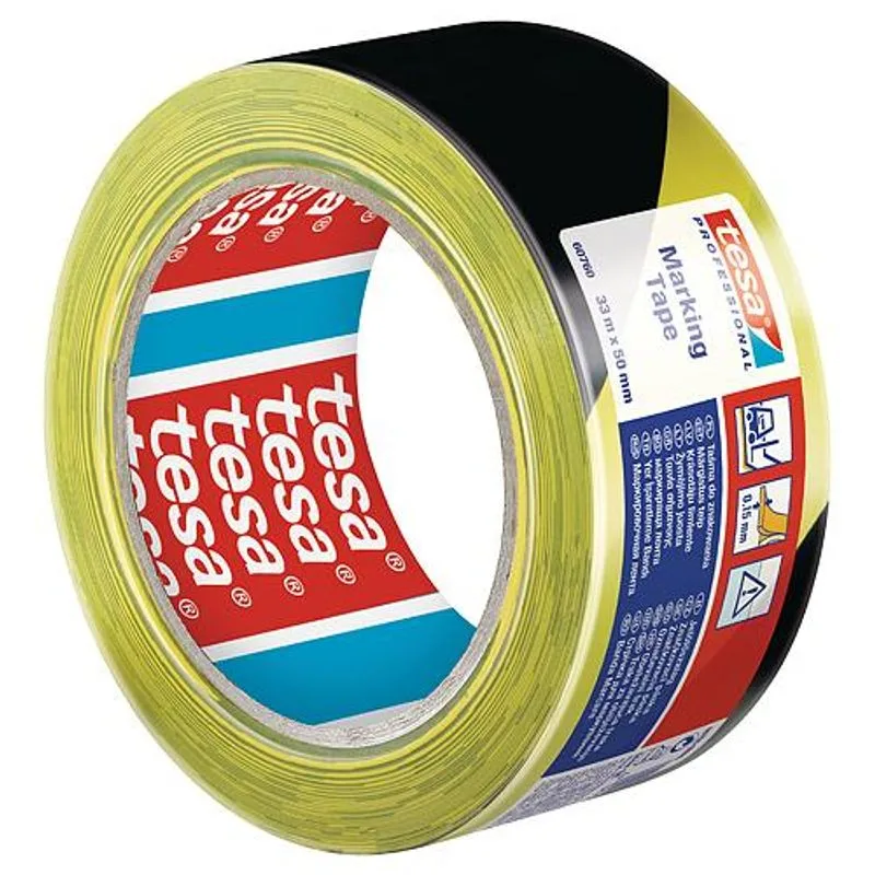Výstražná páska žlto-čierna tesa PRO Marking, 50 mm, L-33 m