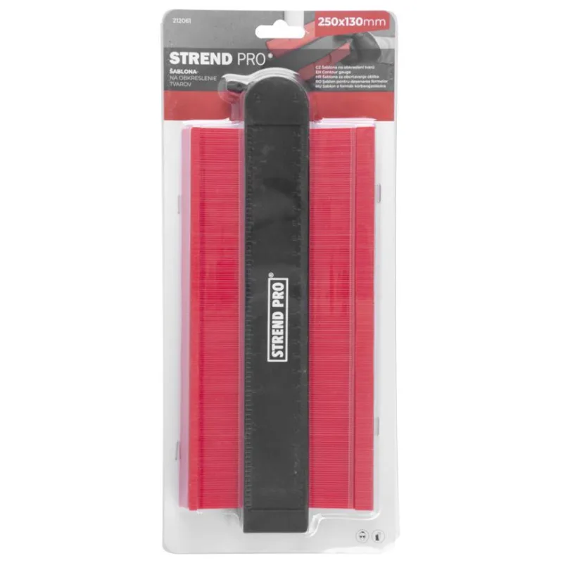 Šablóna na obkreslenie tvarov DG681, 250x130 mm, s uzamknutím a magnetom