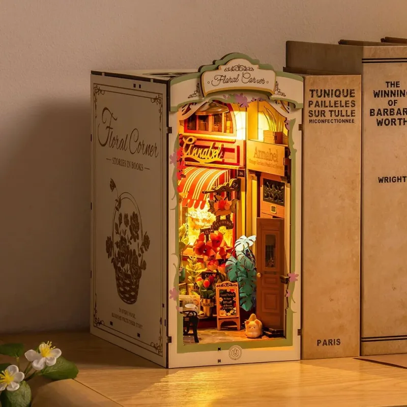 RoboTime 3D puzzle Zarážka na knihy Kvetinový kútik