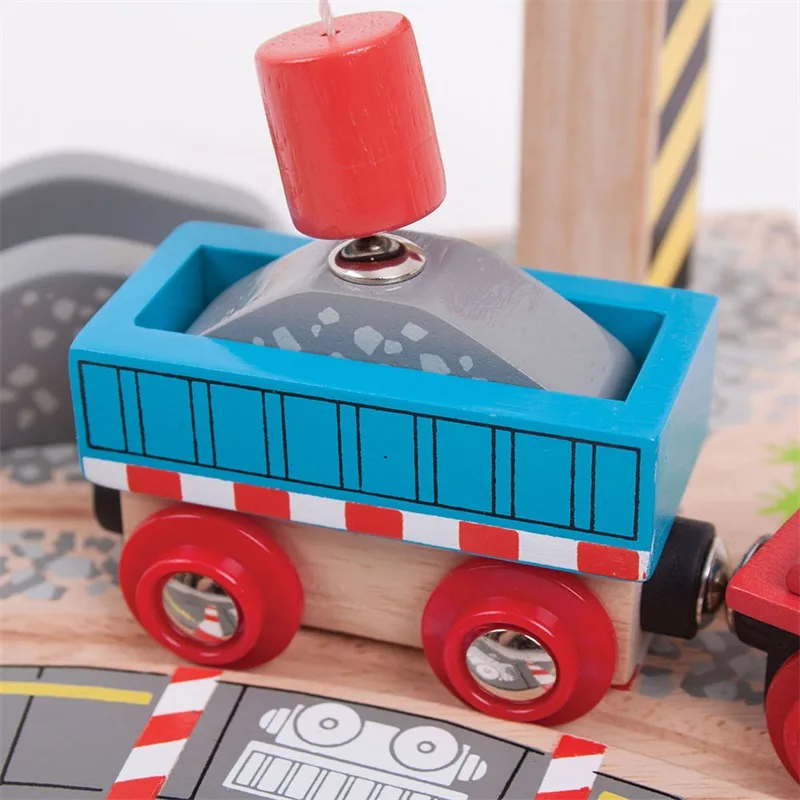 Bigjigs Rail Drevené vláčiky - Žeriav so štrkom