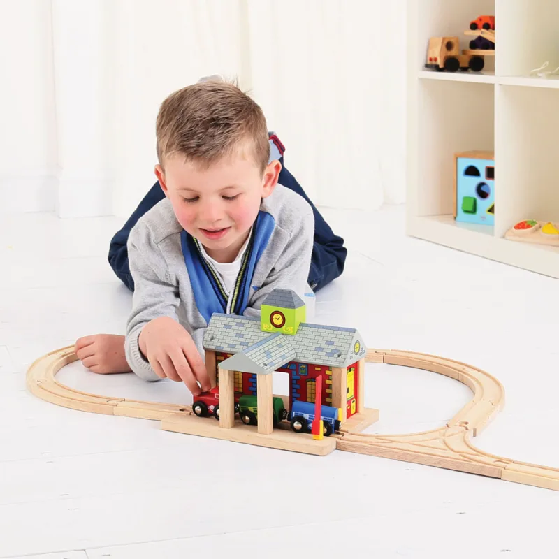 Bigjigs Rail Drevené vláčiky - Železničná stanica
