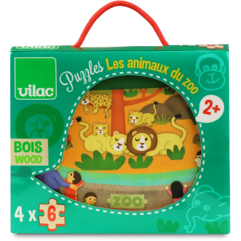 Vilac Drevené puzzle Zoo