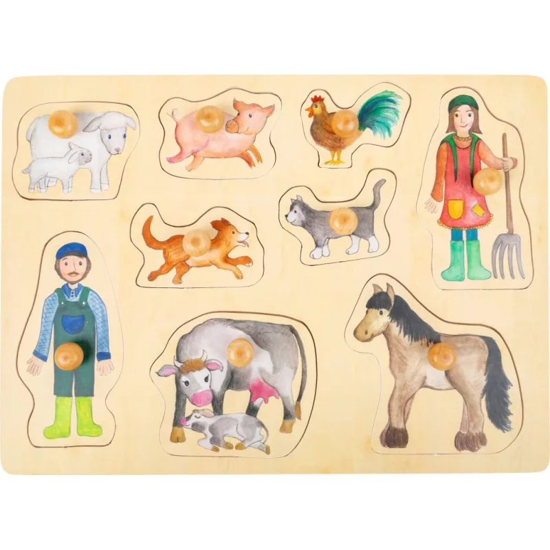 Drevené vkladacie puzzle Život na farme