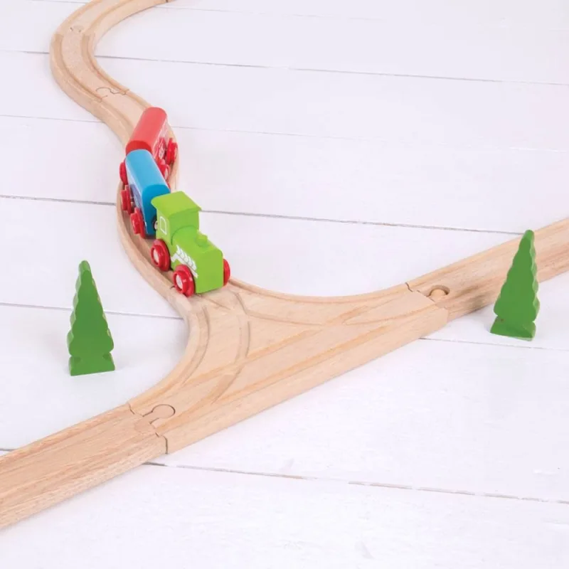 Bigjigs Rail Drevené koľaje T-križovatka - 2 ks