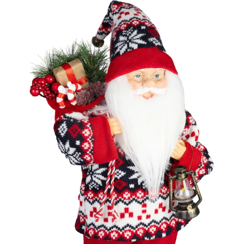 Vianočná dekorácia Santa, so svetrom, 45 cm
