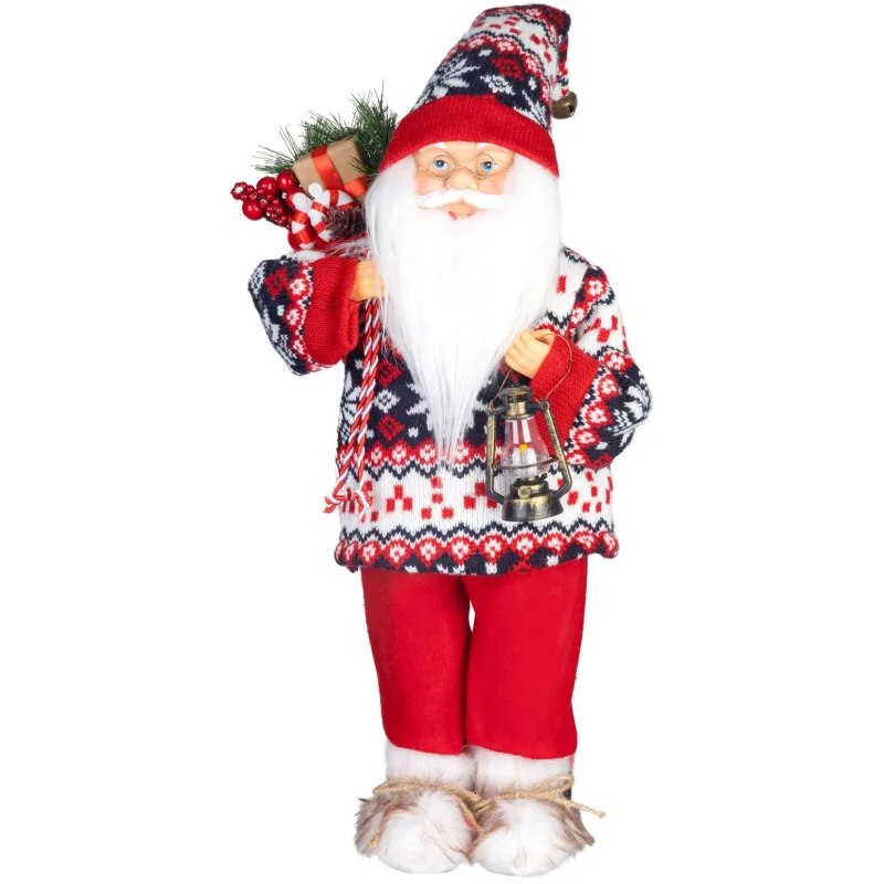Vianočná dekorácia Santa, so svetrom, 45 cm