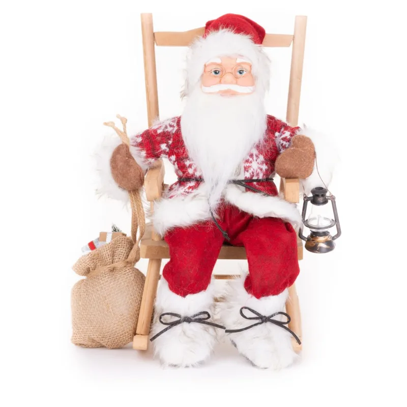 Vianočná dekorácia Santa, sediaci, 46 cm
