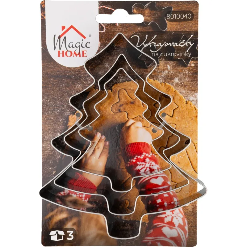Vykrajovačky MagicHome, stromček, nerez, 3 ks