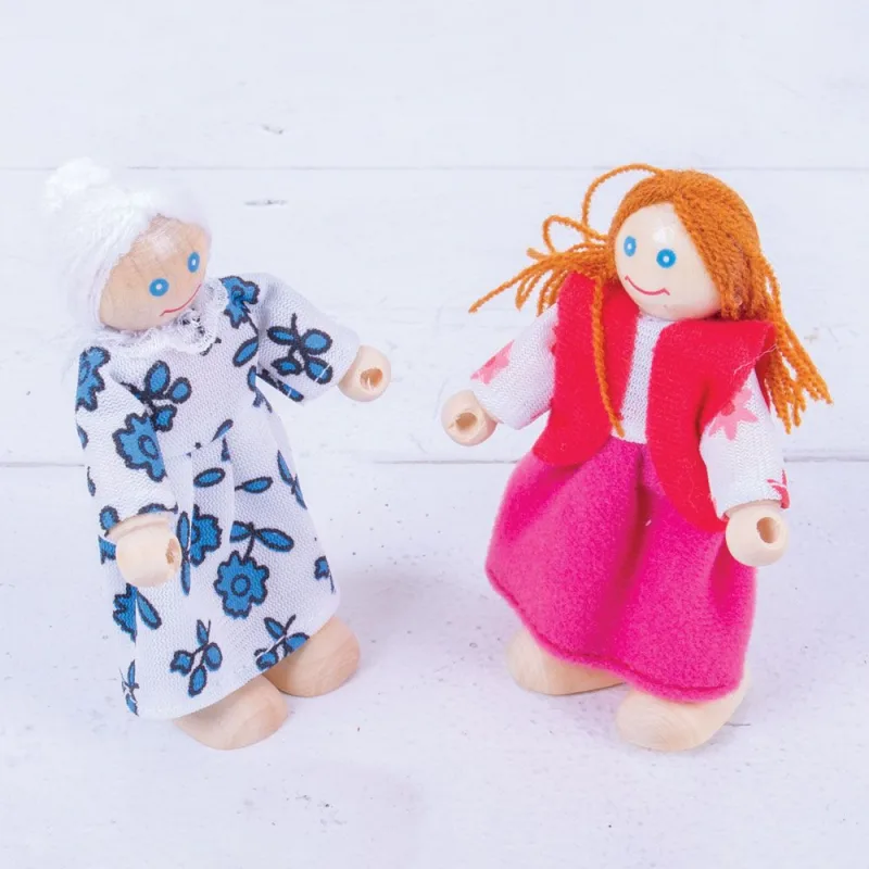 Bigjigs Toys Bábiky - Set rodinky do domčeka 8 ks