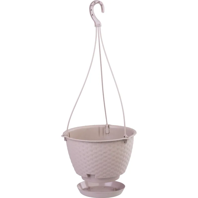 Závesný kvetináč RATOLLA Round W 240 – mocca, s vešiakom