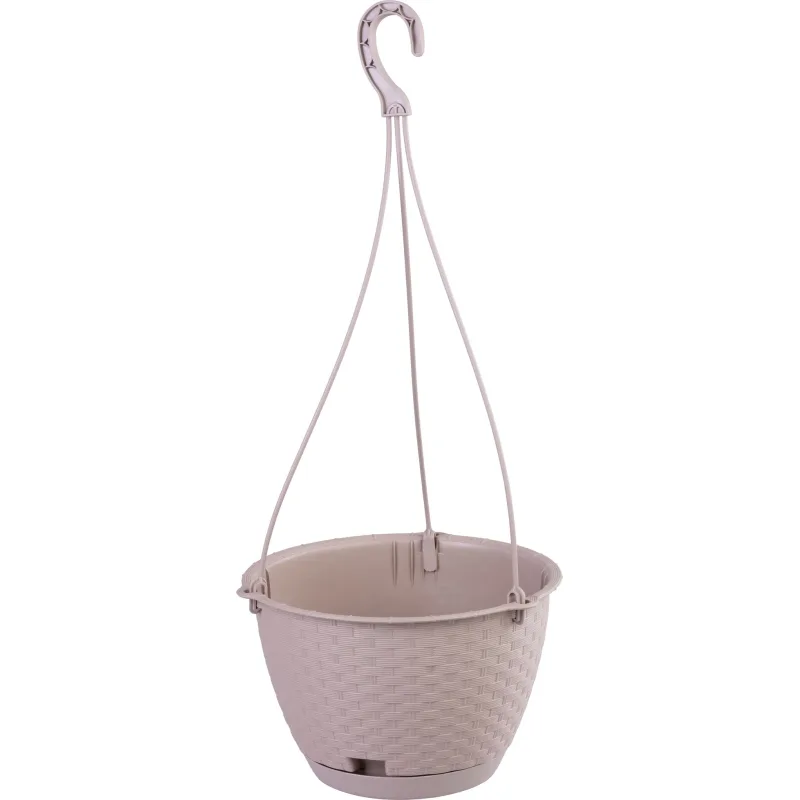 Závesný kvetináč RATOLLA Round W 240 – mocca, s vešiakom